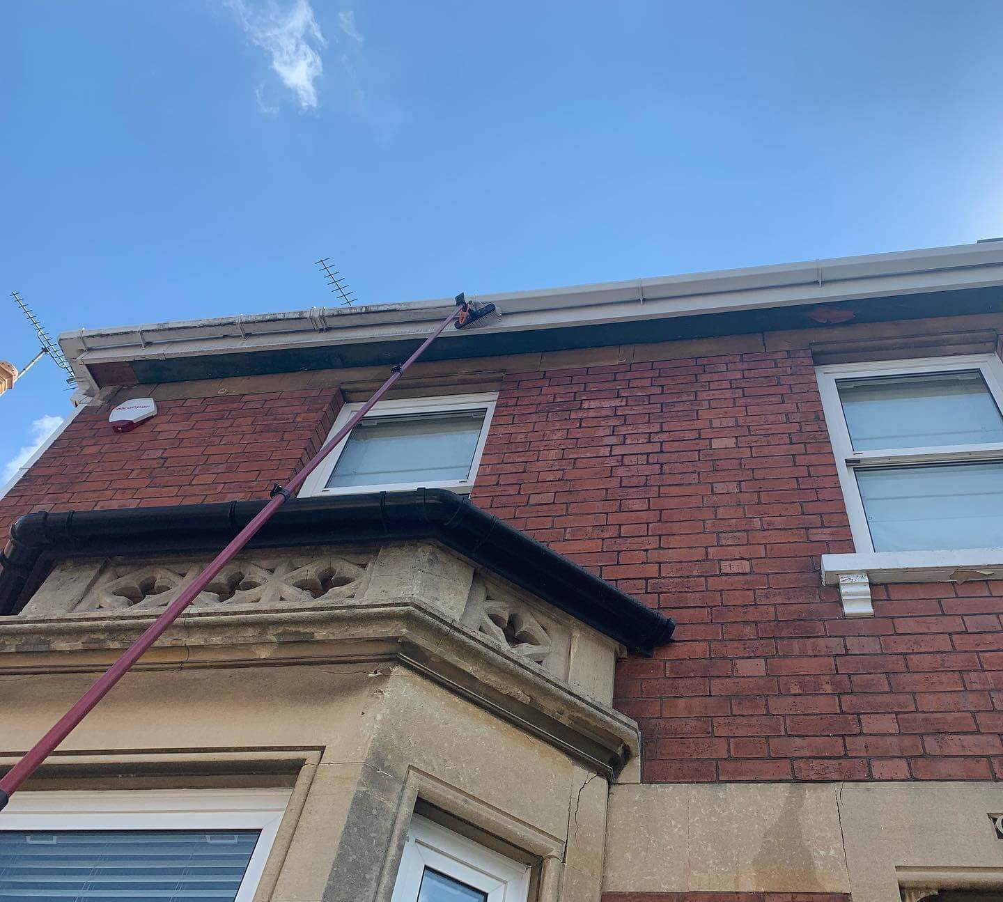 Window cleaning a large building