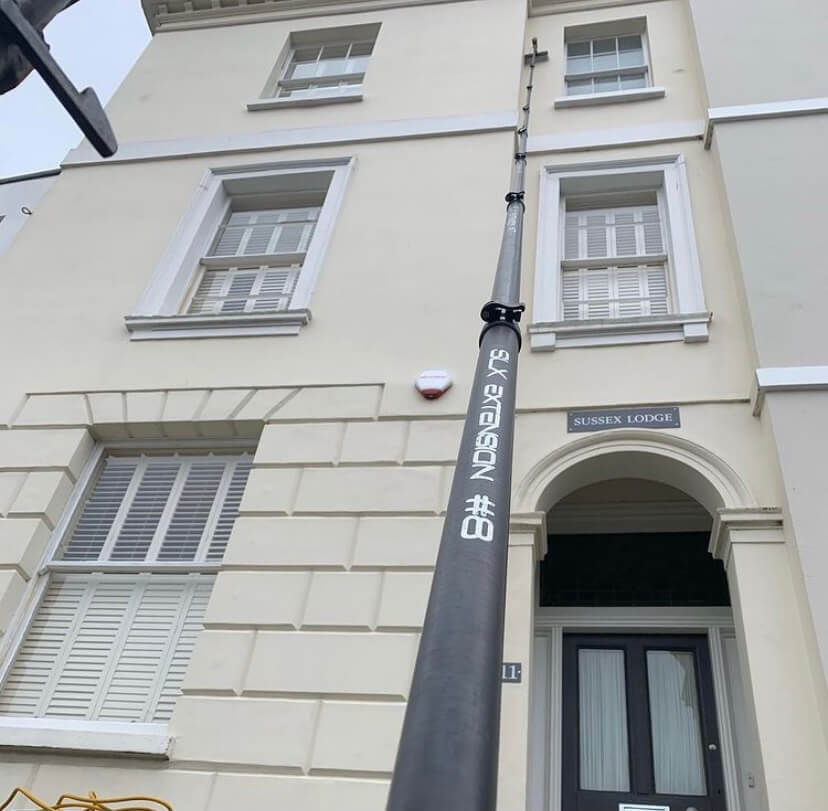 high reach water fed pole window cleaning in Cheltenham